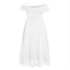 Sywiyi Kids Flower Girls Off Shoulder Prom Gown Chiffon Junior Bridesmaid Dress Wedding Pageant Maxi Dress 03 Ivory 6 Years view 3