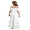 Sywiyi Kids Flower Girls Off Shoulder Prom Gown Chiffon Junior Bridesmaid Dress Wedding Pageant Maxi Dress 03 Ivory 6 Years view 4