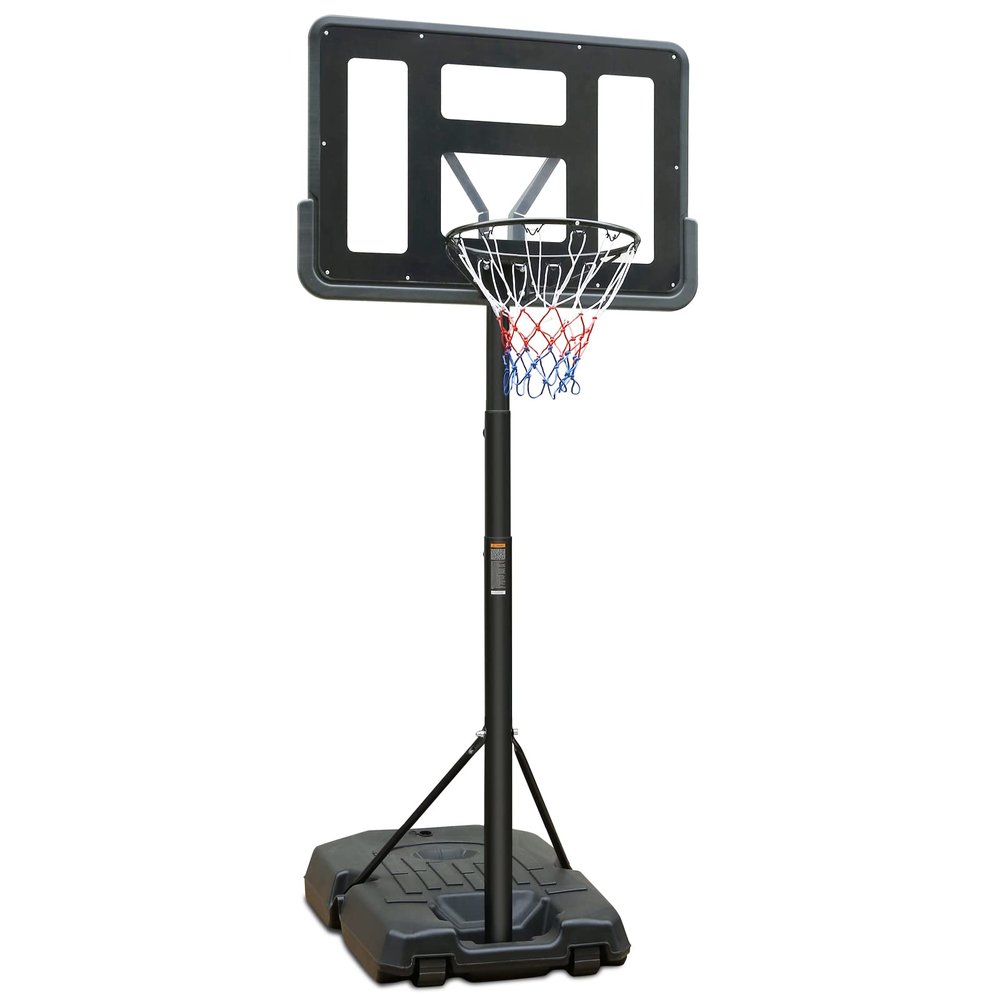Portable Basketball Hoop Height Adjustable Basketball Hoop Stand 6.5ft 10ft with 44 Inch Backboard and Wheels for Adults Teens Outdoor Indoor