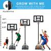Portable Basketball Hoop Height Adjustable Basketball Hoop Stand 6.5ft 10ft with 44 Inch Backboard and Wheels for Adults Teens Outdoor Indoor view 3