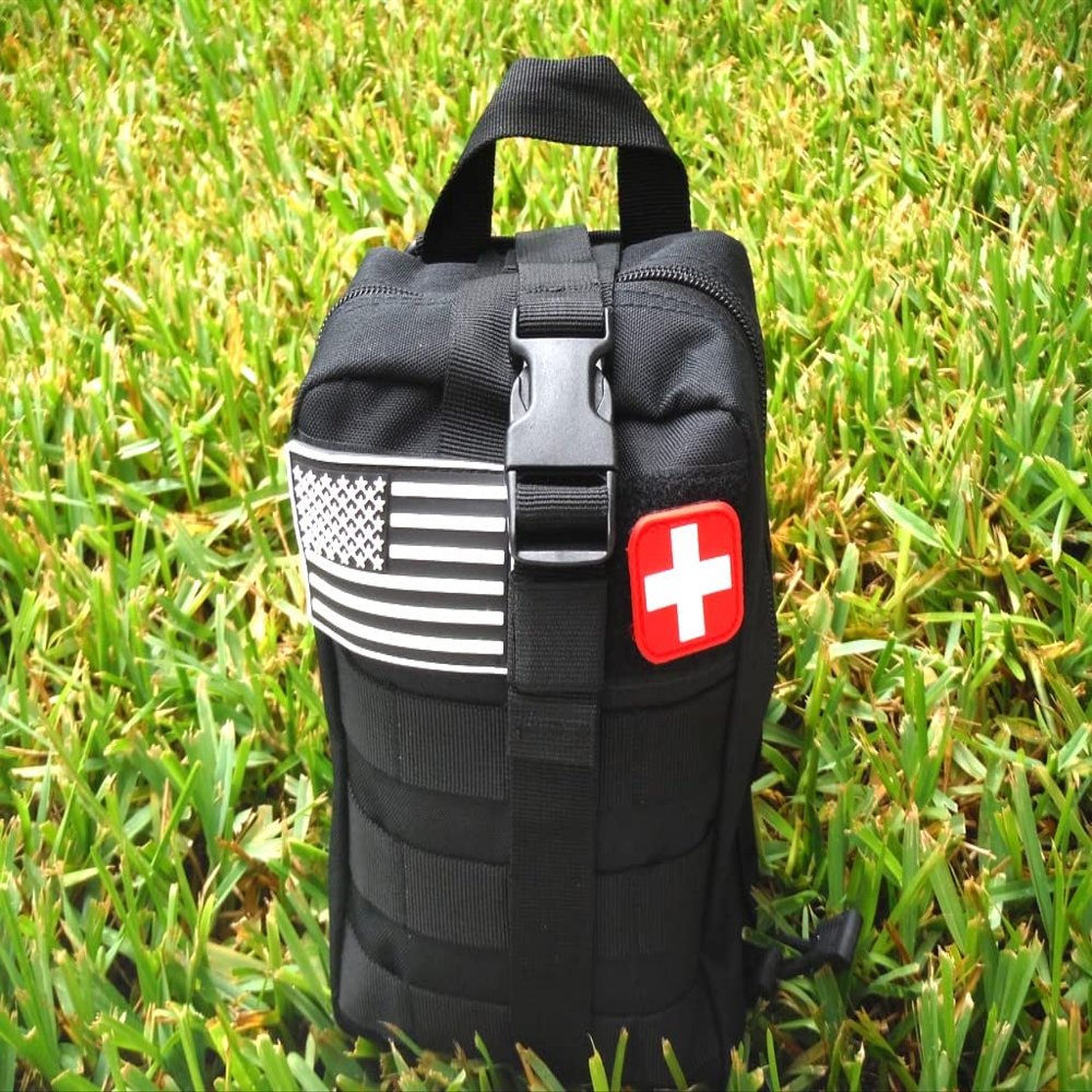 Galaxy 251 Pcs First Aid Kits for Survival Emergency Trauma Military Tactical Medical Hunting Camping Hiking Fishing IFAK EMT Bag (Black Color 251 Pcs)