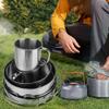 8-Piece Stainless Steel BBQ Bowl Camping Cookware Picnic Portable Outdoor Folding Pot Set Environmental Durable view 4