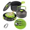 Camping Cookware Outside Camping Cooking Set Mess Kit with Flat-Bottomed Pot Kettle Chopping Board for Camping Picnic view 2