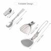 9pcs Stainless Steel Camping Cookware Mess Kit with Gasoline Stove Cooking Pot Pan Oil Bottle view 2