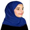 Blue Hijab for Girls Amira Muslim Kids Head Scarf Ready to Wear Easy Instant Lycra view 1