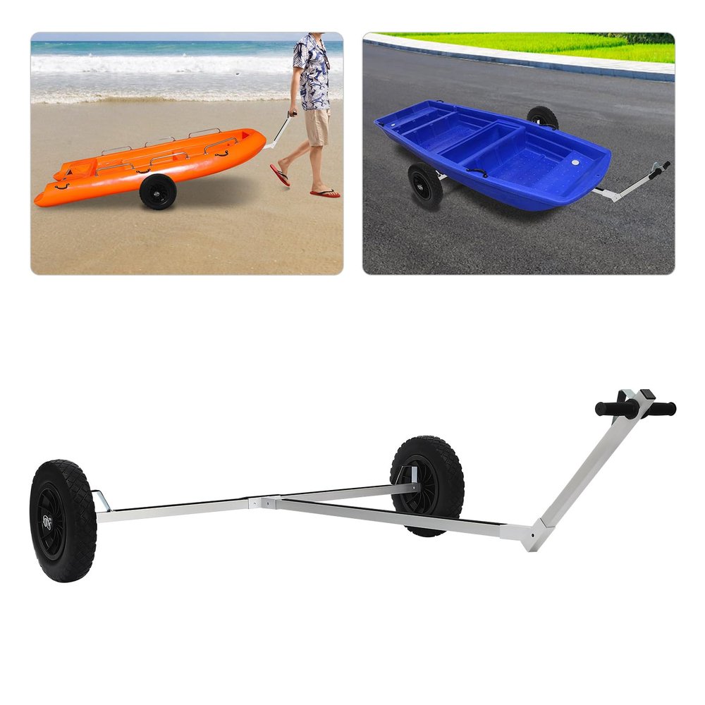 Kayak Trailer Dolly Mover, Aluminum Alloy Boat Dolly Trailer Mover, Tire Dolly for Moving Kayak, Motorboat, Fishing Boat, Sailing Boats, Canoes, 88lbs Load Capacity/2 Wheels
