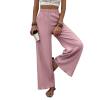 Women's Casual Trousers are Loose Slimming Crumpled Wide-Leg Pants view 3