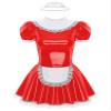 iiniim Womens Doll Collar Anime Cosplay French Apron Maid Fancy Dress A-line Costume with Necckring Red B 3X-Large view 4