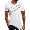Mens Workout Tops with Hood Short Sleeve Gym Hip Hop Casual T-Shirt Lightweight Relaxed Stylish Muscle Athletic Streetwear Tees White view 1