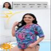 Halcurt Women's Plus Size Rash Guard Short Sleeve Swim Shirts with Tie Drawstring Half Zip UPF50+ Swimsuit Top Tropical Leafs 2X view 3