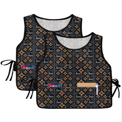 Abstract Flower Cobbler Aprons with 2 Large Pockets for Men Women,Unisex Cobbler Smock Apron for Adults Chef Clothing Protector 20x27.5 (2pcs) Brown Minimalist Geometric Floral Native American
