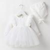 AFAVOM Infant Baby Girls Baptism Dress First Birthday Party Dress Toddler Flower Embroidered Lace Tulle Tutu Dress Princess Formal Pageant Photo Shoot Communion Outift White-Ruffle 6-9 Months view 2