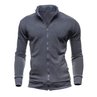 Mens Casual Sport Jacket Premium Slim Fit Zip Up Comfort Stand Collar Track Jacket Athletic Fitness Fashion Urban Lifestyle Coolboy Streetwear Tops Dark Gray
