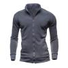 Mens Casual Sport Jacket Premium Slim Fit Zip Up Comfort Stand Collar Track Jacket Athletic Fitness Fashion Urban Lifestyle Coolboy Streetwear Tops Dark Gray view 1