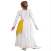 CHICTRY Girls Liturgical Worship Praise Dance Dress Gold Color Block Irregular Hem Lyrical Dance Performance Costume A1 Yellow 14 Years view 2