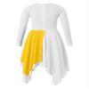 CHICTRY Girls Liturgical Worship Praise Dance Dress Gold Color Block Irregular Hem Lyrical Dance Performance Costume A1 Yellow 14 Years view 4