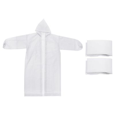 PATIKIL Rain Ponchos, 2 Pack Unisex Survival Raincoats, Reusable Thickened Impermeable Rain Jackets for Camping Hiking Outdoor Activities, White