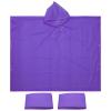 PATIKIL Rain Ponchos for Adults, 3 Pack Waterproof Raincoats with Hood, Reusable EVA Impermeable Rain Jackets for Hiking Outdoor Activities, Purple view 1