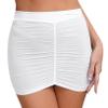 ACSUSS Sexy Women's Sheer Ultra See Through Low Waist Micro Mini Skirts Pencil Skirt White A One Size