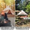 DANCHEL OUTDOOR Waterproof Rain Fly for Bell Tent, 4 Season Yurt Tent Rain Cover Protector Tarp with Stove Jack Glamping Gears, PU5000mm Lightweight Oxford Nylon, Beige 5m/16.4ft view 3