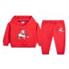 Lorilida Kids Boys Girls Fashion Hoodie Sweatpants Set Jogging Workout Suit Casual Sports Outfit Tracksuit Red 5-6 Years view 1