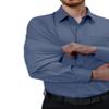 Alimens & Gentle Mens Dress Shirts 4-Way Stretch Long Sleeve Collared Casual Solid Wedding Dating Button Down Shirt Dusty Blue view 3