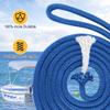 AOLEBA Boat Dock Lines 3/8'' x 15' Dock Line for Boats, Double Braided Nylon Boat Rope, Boat Lines for Docking with Loop, Mooring Lines Marine Rope Set - 2 Pack (Blue) view 2
