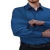 Alimens & Gentle Mens Dress Shirts 4-Way Stretch Long Sleeve Collared Casual Solid Wedding Dating Button Down Shirt Dark Blue view 3