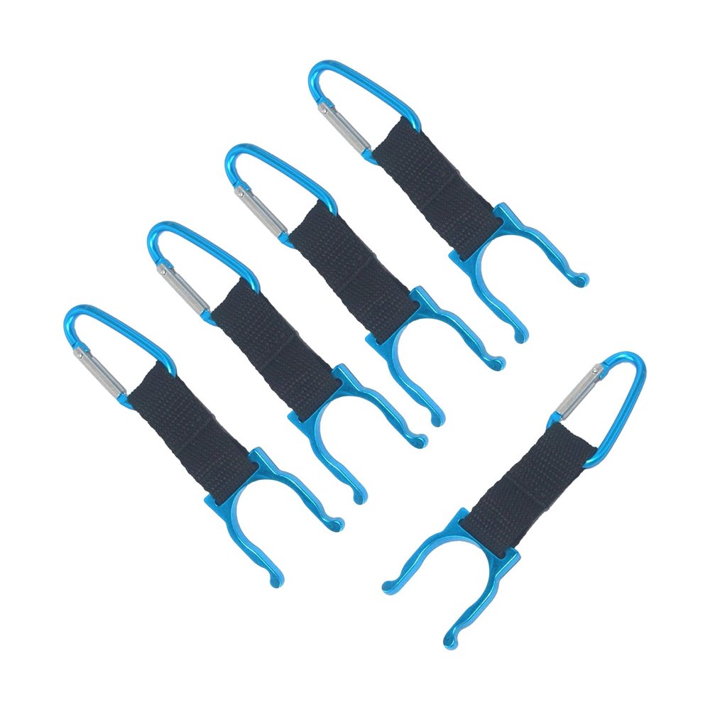 5pcs Hiking Bottle Holde,Water Bottle Clip Buckle Holder,5 PCS Portable Colorful Bottle Carabiner Holder Hook with D-Ring Hook for Camping Hiking Traveling