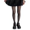FOMOYUU Women's Heart Printed Tights Multicolor Semi Sheer High Waist Stockings Pantyhose Elastic Render Pants (Black Bow C, One Size) view 1