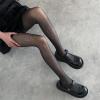FOMOYUU Women's Heart Printed Tights Multicolor Semi Sheer High Waist Stockings Pantyhose Elastic Render Pants (Black Bow C, One Size) view 2