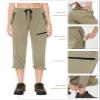 SEVEGO Womens Hiking Pants Tall Inseam 34" Athletic Cargo Pants Lightweight 4 Zipper Pockets Water Resistant Elastic Waist, Khaki, XXL view 4