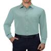 Alimens & Gentle Mens Dress Shirts 4-Way Stretch Long Sleeve Collared Casual Solid Wedding Dating Button Down Shirt Sage Green view 1