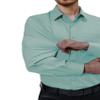 Alimens & Gentle Mens Dress Shirts 4-Way Stretch Long Sleeve Collared Casual Solid Wedding Dating Button Down Shirt Sage Green view 3