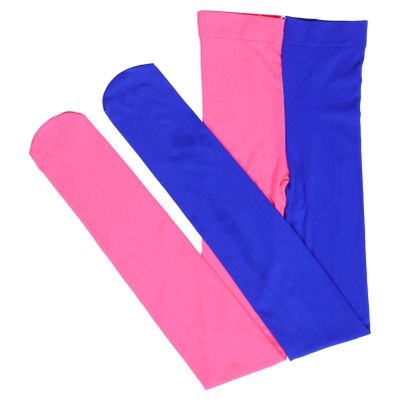 WRITWAA Silk Stockings for Women Two Tone Asymmetric Tights Thigh High Elastic for Party and Daily