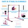KAMNIK Gymnastics Training Bar 4ft Long Base Gymnastic bar for Kids with Height Adjustable 35.4"-59" No Wobble Gymnastics Bar Home Gym Equipment,Ideal for Indoor and Home Training,300lbs Weight Capaci view 2