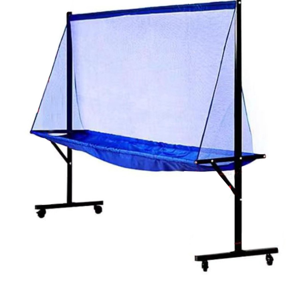RESKIU Large Metal Frame Table Tennis Ball Catch Net, Rockible Movable Table Tennis Ball Catch Net, Ping Pong Recycle Catcher Equipment, Training Tool for Multi Ball Drills,B