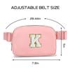 Gitus Birthday Gifts for 8 9 10 11 12 13 Year Old Girls Personalized Fanny Pack Crossbody Bags with Initial Letter Patch Belt Bag for Teen Girls Cute Trendy Stuff Travel Essentials (LightPink-K) view 2
