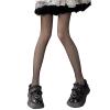 FOMOYUU Women's Heart Printed Tights Multicolor Semi Sheer High Waist Stockings Pantyhose Elastic Render Pants (Black Sequin C, One Size) view 1