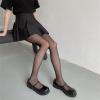 FOMOYUU Women's Heart Printed Tights Multicolor Semi Sheer High Waist Stockings Pantyhose Elastic Render Pants (Black Sequin C, One Size) view 2
