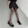 FOMOYUU Women's Heart Printed Tights Multicolor Semi Sheer High Waist Stockings Pantyhose Elastic Render Pants (Black Sequin C, One Size) view 3