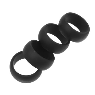 Happyyami 4pcs Silicone Ring Protectors for Men Soft Bands for Outdoor Sports Comfortable Fitness Accessories for Swimming and Manual Labor
