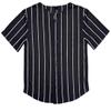 Kids Baseball Jersey Toddler Jersey Button Down Shirt Blank Plain Hip Hop Tees for Boy Girl Black/White Stripe view 1