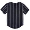 Kids Baseball Jersey Toddler Jersey Button Down Shirt Blank Plain Hip Hop Tees for Boy Girl Black/White Stripe view 2