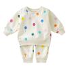 2PCS Colorful Toddler Balloons Sweatshirt Girls + Sports Clothes Kids Tracksuit Pants Wear Baby Boys (Beige, 0-6 Months) view 1