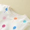2PCS Colorful Toddler Balloons Sweatshirt Girls + Sports Clothes Kids Tracksuit Pants Wear Baby Boys (Beige, 0-6 Months) view 3