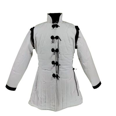Thick Padded White Gambeson, Cotton Padded jacket Men Costume Renaissance Knight LARP Reenactment By MEDIEVAL KNIGHTS (X-Large)