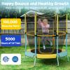 GYMAX Toddler Trampoline, 48 ASTM Approved Indoor Rebounder with All Round Enclosure Net & Large U-Shape Access, Seamless Small Kids Trampoline for Outdoor, Backyard, Gift for Boys Girls (Yellow) view 2