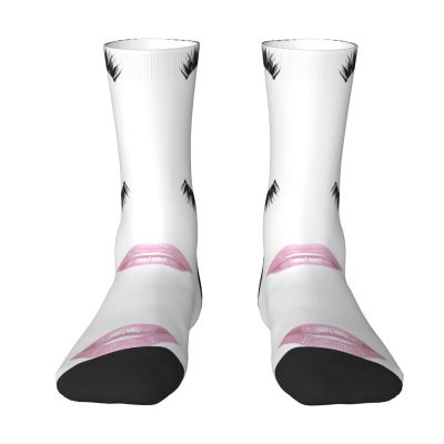 SSIMOO Eyelash Lip White Unisex Sports Socks,Comfortable Casual Socks,For Active Lifestyle & Everyday Wear