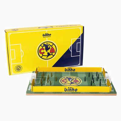 Binho Board Classic Board Game Club America Football Edition - 2-Player Fast-Paced Finger Flicker Pinball Family Board Games - Portable Tabletop Sports Game Set for Any Occasion